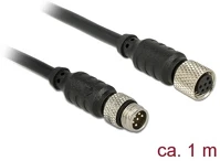 Delock 12690 M8 sensor- / aktorkabel 6 pin stecker zu 6 pin buchse wasserdicht 1 m kép