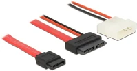 Delock 13PIN F/F Sata -> sata slimline 13pin f/f adatkábel 0.5m piros kép