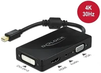 Delock 1.4 DVI-D M/F Mini displayport 1.2 -> vga hdmi 1.4 dvi-d m/f aktív adapter 0.15m fekete kép