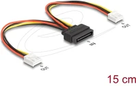 Delock 15 TŰS APA - 2 DB Sata tápkábel 15 tűs apa - 2 db. floppy 4 tűs anya 15 cm kép