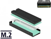 Delock M.2 SSD 2280-HOZ, FEKETE Delock hűtőborda m.2 ssd 2280-hoz, fekete kép