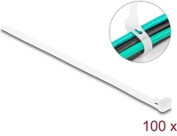 Delock 18643 Újrahasználható kábelkötegelő h 150 x sz 7,2 mm 100 db. fehér kép