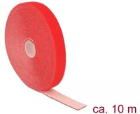 Delock 18724 Hurkolható rögzítők, 10 m x 20 mm (h x sz) tekercs, piros kép