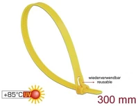 Delock 18761 Kábelösszeköto újrahasznosítható hoálló hossza 300 mm, szélessége 7,6 mm, 100 db. sárga kép