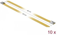 Delock 18791 Rozsdamentes Acél Kábelkötegek Hossza 400 x Szélesség 7,9 mm sárga 10 db kép