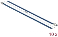 Delock 18793 Rozsdamentes acél kábelkötegek hossza 200 x szélesség 4,6 mm kék 10 db. kép