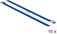 Delock 18797 Rozsdamentes acél kábelkötegek hossza 200 x szélesség 7,9 mm kék 10 db. kép