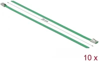 Delock 18801 Rozsdamentes acél kábelkötegek hossza 200 x szélesség 4,6 mm zöld 10 db. kép