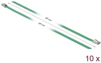 Delock 18804 Rozsdamentes acél kábelkötegek hossza 500 x szélesség 4,6 mm zöld 10 db. kép