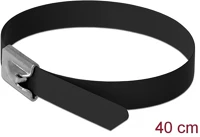 Delock 18815 rozsdamentes acél kábelkötegek hossza 400 x szélesség 7,9 mm fekete 10 db kép