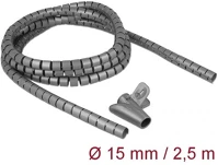 Delock 18843 Spirális kábelburkolat behúzó eszközzel 2,5 m x 15 mm szürke kép