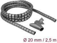 Delock 18844 Spirális kábelburkolat behúzó eszközzel 2,5 m x 20 mm szürke kép