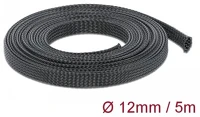 Delock 18849 Fonott kábelharisnya nyújtható 5 m x 12 mm fekete kép