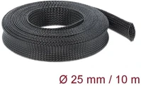 Delock 18904 Fonott kábelharisnya nyújtható 10 m x 25 mm fekete kép