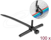 Delock 18914 Kábelkötegelő tiplivel hx 150 x sz 7,0 mm fekete 100 db. kép