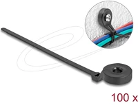 Delock 18915 Kábelkötöző szorító fűzőlyukkal hx 180 x sz 6 mm, 100 darab fekete kép