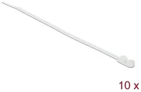 Delock 18945 Kábelkötöző szorító fűzőlyukkal hx 200 x sz 4,8 mm, 10 darab fehér kép