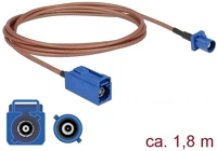 Delock 1.8M RÉZ RG-316 Fakra-c -> fakra-c m/f antenna kábel 1.8m réz rg-316 kép