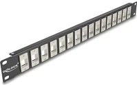 Delock 19 16 19  16 portos fekete keystone patch panel 1u kép