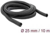 Delock 19047 Fonott kábelharisnya önzáródó 10 m x 25 mm fekete kép