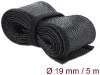 Delock 19050 Fonott kábelharisnya tépőzárral 5 m x 19 mm fekete kép