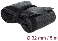 Delock 19055 Fonott kábelharisnya tépőzárral 5 m x 32 mm fekete kép