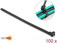 Delock 19064 Kábelösszekötő újrahasznosítható hőálló hossza 150 mm, szélessége 7,5 mm, 100 db. fekete kép