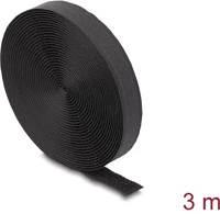 Delock 19111 Öntapadós szalag feltekercselve övvel hx 3 m, sz 20 mm fekete színű kép