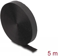 Delock 19112 Öntapadós szalag feltekercselve övvel hx 5 m, sz 20 mm fekete színű kép