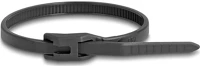 Delock 19465 Kábelkötegelő lapos fejrésszel hossza 110 mm szélessége 2,5 mm, 100 db. fekete kép