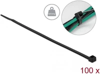 Delock 19559 Kábelkötöző magas szakítószilárdsággal hossza 200 x szélessége 4,8 mm, 100 db. fekete kép