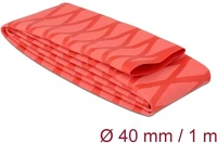 Delock 19604 Zsugorcső x-mintás nem csúszós 1 m x 40 mm piros kép