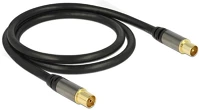 Delock 1M RG-6/U FEKETE Iec m/f antenna kábel 1m rg-6/u fekete kép