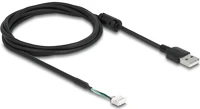 Delock 2.0 -&GT; SMT 4PIN M/F Usb-a 2.0 -> smt 4pin m/f adatkábel 1.5m fekete  v7 kamera modulhoz kép