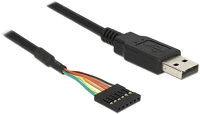 Delock 2.0 -&GT; TTL 3,3V M/F Usb-a 2.0 -> ttl 3,3v m/f adatkábel 1.8m fekete kép