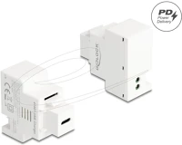Delock 20 W-S Pd 20 w-s, fehér, usb type-c  töltő portos keystone modul kép