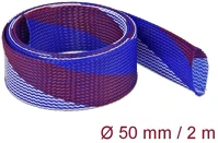 Delock 20761 Fonott kábelharisnya nyújtható 2 m x 50 mm kék-piros-fehér kép