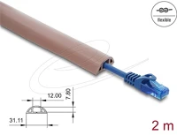 Delock 20763 Kábelcsatorna, pvc, hajlékony, 30 x 10 mm   2 m hosszú, barna kép