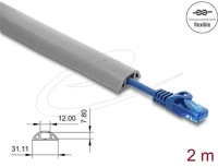 Delock 20766 Kábelcsatorna, pvc, hajlékony, 30 x 10 mm   2 m hosszú, szürke kép