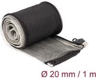 Delock 20846 Hőellenálló emi shielding fonott borítás zipzárral, 1 m x 20 mm méretű, fekete kép