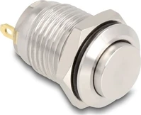 Delock 20983 Nyomógomb beszereléshez 12 mm 2 x forrasztási csatlakozó kép