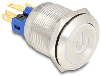 Delock 22051 nyomókapcsoló beépítéshez 22 mm 6 x forrasztási csatlakozó led fehér kép