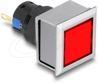 Delock 22057 16 mm műanyag piros jelzőlámpa / forrasztható csatlakozással / négyzet kép