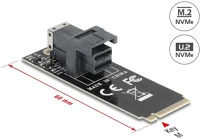 Delock 2260 Adapter, m.2 aljzat m nyílással > sff-8643 nvme 2260 kép