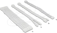 Delock 24 TŰS ATX, 1 tápkábel-hosszabbító készlet, 30 cm, 5 darabos, fehér, harisnyázott kép