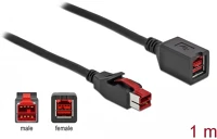 Delock 24 V 1 M Poweredusb bővítőkábel 24 v 1 m kép