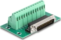 Delock 25 TŰS APA D-sub 25 tűs apa - terminal block din sínhez kép