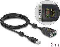 Delock 2.5KV usb-a 2.0 -> serial rs-232 db9 m/m adatkábel 2m fekete , galvanikusan izolált kép