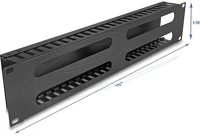 Delock 2U FÉM FEKETE 19  kábel elrendező panel 4 nyílással 2u fém fekete kép