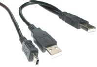 Delock 2X USB 2.0-A Kábel 2x usb 2.0-a male to usb mini 5pin, 1m kép